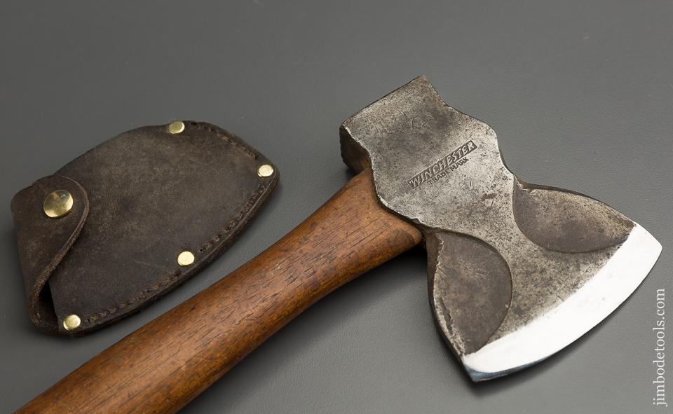 RARE and Scary Sharp! One pound WINCHESTER Single Bevel Side Axe with Leather Sheath - 79044