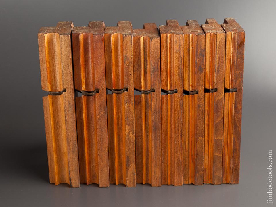 Crisp Matched Set of Eight Side Bead Moulding Planes by VARVILL - 79052