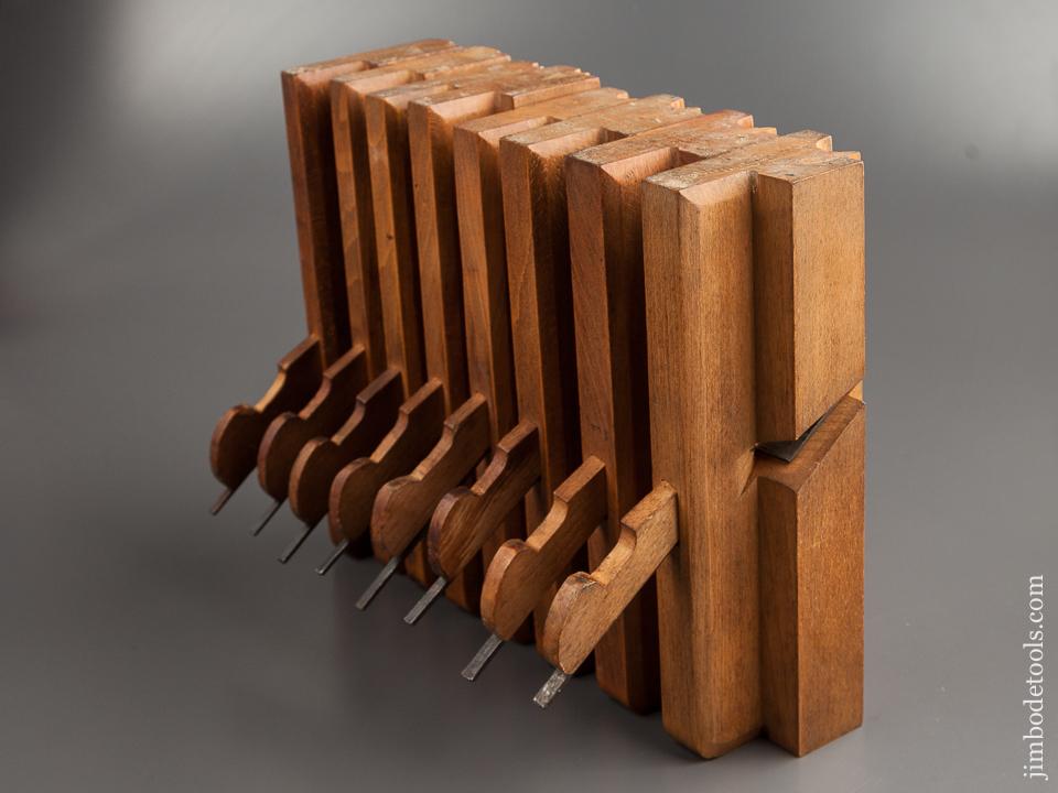 Crisp Matched Set of Eight Side Bead Moulding Planes by VARVILL - 79052