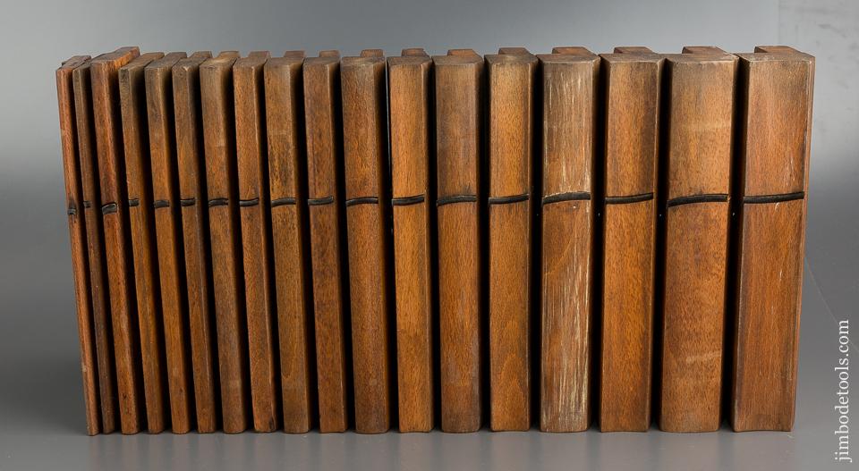 Set of 18 Hollows & Rounds Moulding Planes by LUND LONDON circa 1805-31 EVENS -79093
