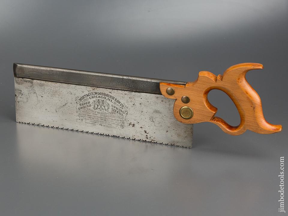 Uber Rare! MONTAGUE, WOODROUGH SAW CO Spring Steel BUNDY Patent September 4, 1888 Double Duty Rip and Crosscut Back Saw - 79096U