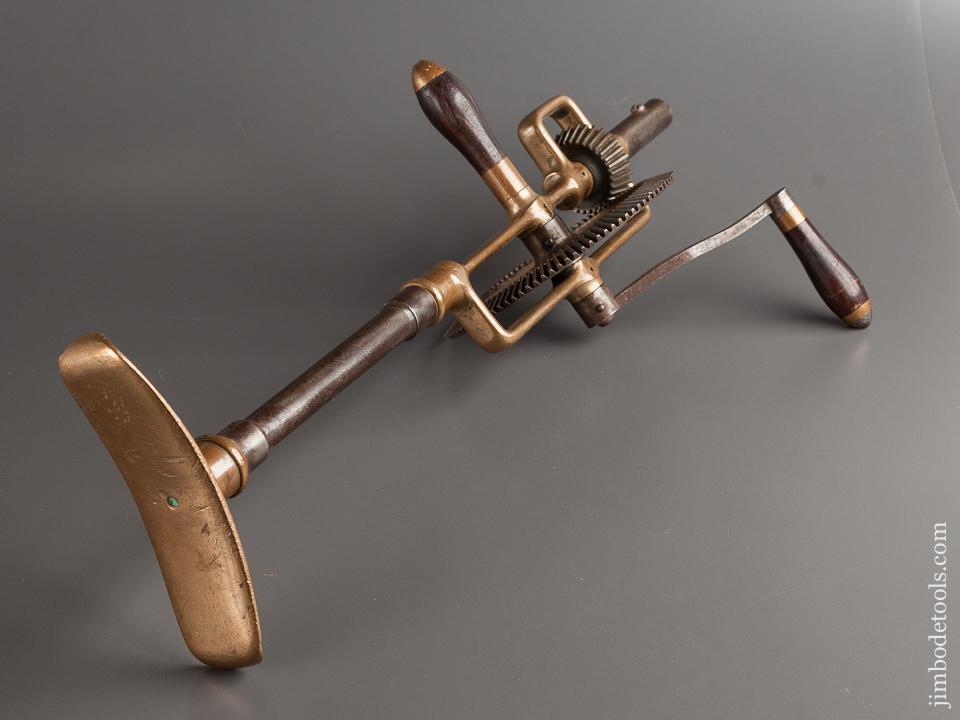 Excellent "One Off" Brass, Steel, and Rosewood Hand Drill - 79126