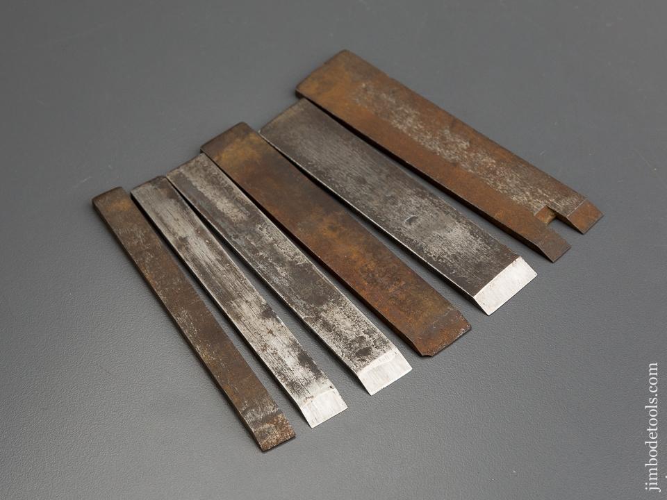 Set of Six SIEGLEY Plow Plane Irons - 79145