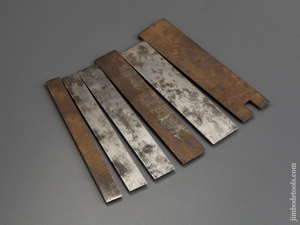 Set of Six SIEGLEY Plow Plane Irons - 79145