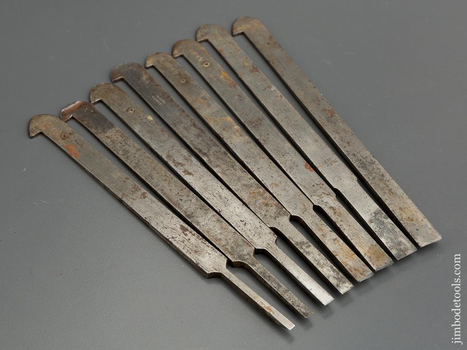 RARE Set of 8 Graduated JOSEPH SMITH Plow Plane Irons - 79163