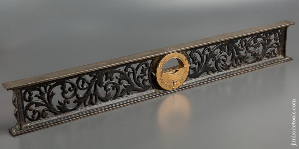 RARE Ornate DAVIS Tall Frame 24 x 3 1/4 inch Filligris Inclinometer Level FINE - 79364