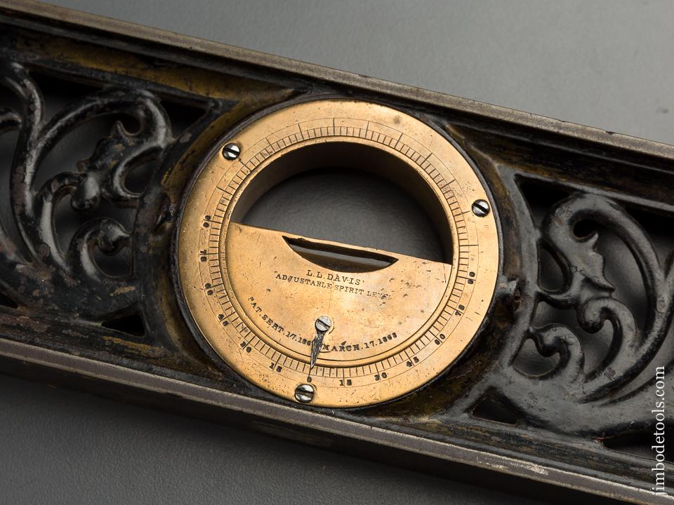 RARE Ornate DAVIS Tall Frame 24 x 3 1/4 inch Filligris Inclinometer Level FINE - 79364
