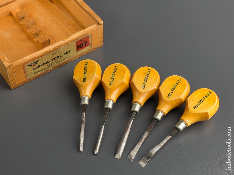 MILLERS FALLS No. 107 Carving Tool Set in Original Box - 79382
