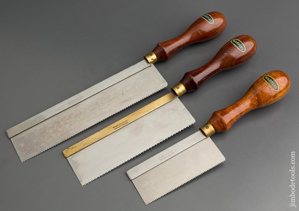 Three Beautiful MARPLES Dovetail Saws NEW OLD STOCK - 79574
