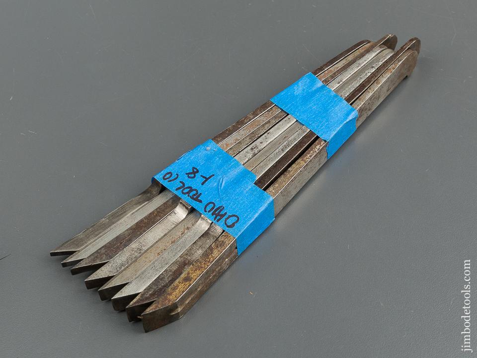 User Set of 8 Graduated OHIO TOOL CO Plow Plane Irons - 79606
