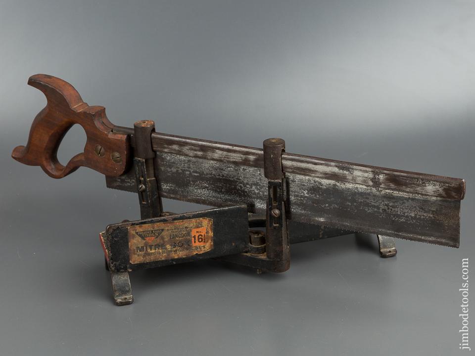 RARE Sought-After MILLERS FALLS No. 16 1/2 LANGDON Miniature Miter Box with 2 x 16 inch DISSTON Saw - 79659