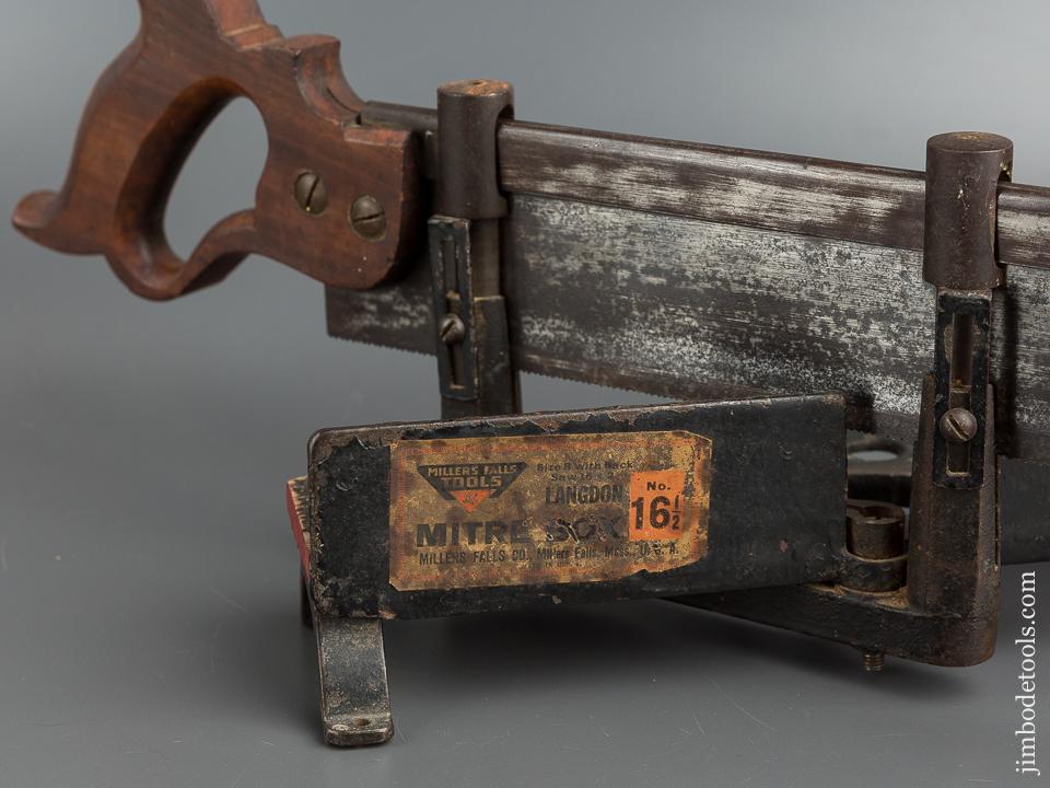 RARE Sought-After MILLERS FALLS No. 16 1/2 LANGDON Miniature Miter Box with 2 x 16 inch DISSTON Saw - 79659