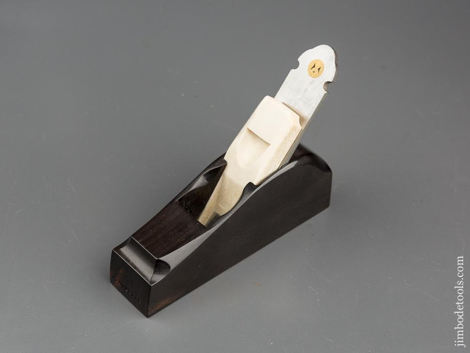 Rare! A. MILETTE Ebony Smooth Plane with Moose Antler Wedge MINT - 79661