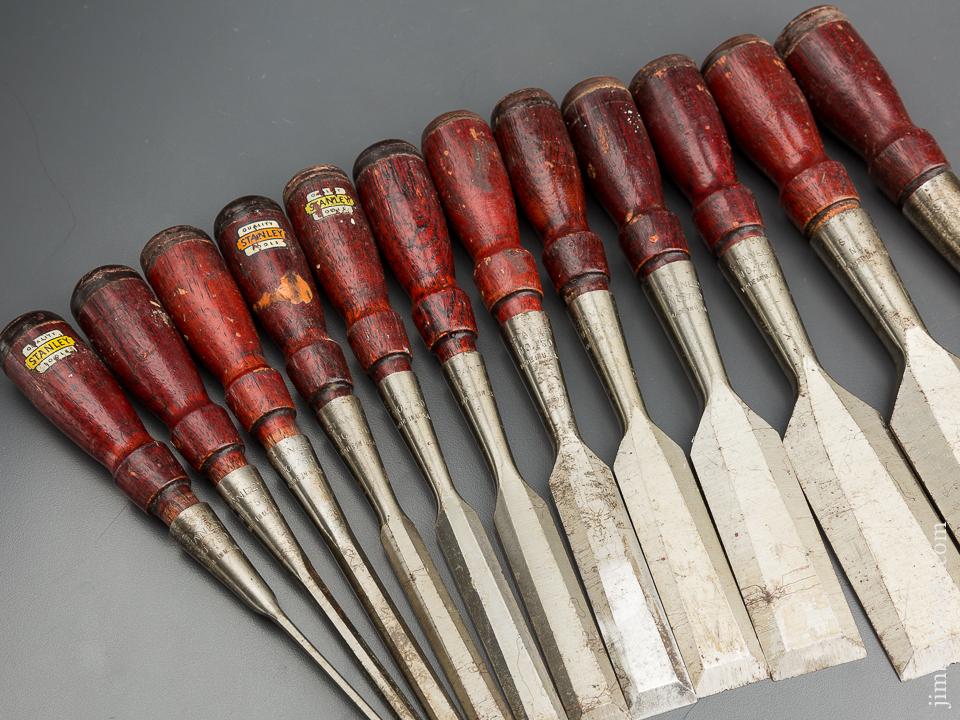 NEAR MINT Set of Twelve STANLEY No. 750 Socket Chisels - 79760