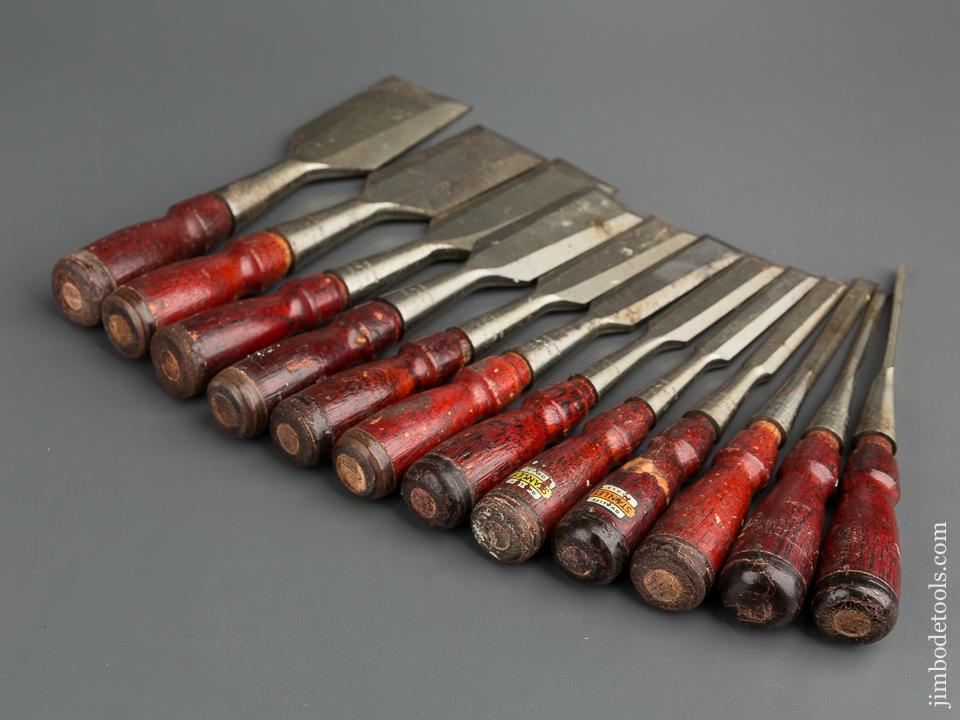 NEAR MINT Set of Twelve STANLEY No. 750 Socket Chisels - 79760
