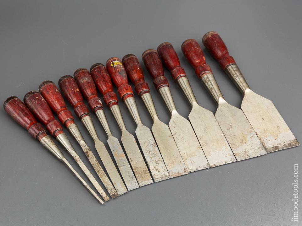 NEAR MINT Set of Twelve STANLEY No. 750 Socket Chisels - 79760