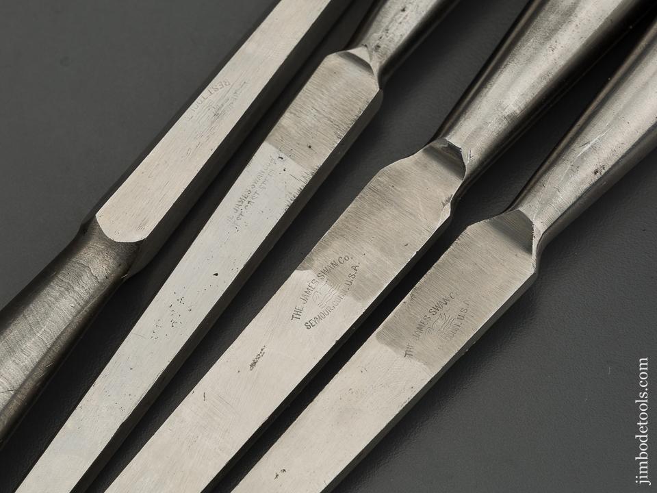 Set of Four JAMES SWAN Framing Mortise Socket Chisels NEW OLD STOCK - 79789