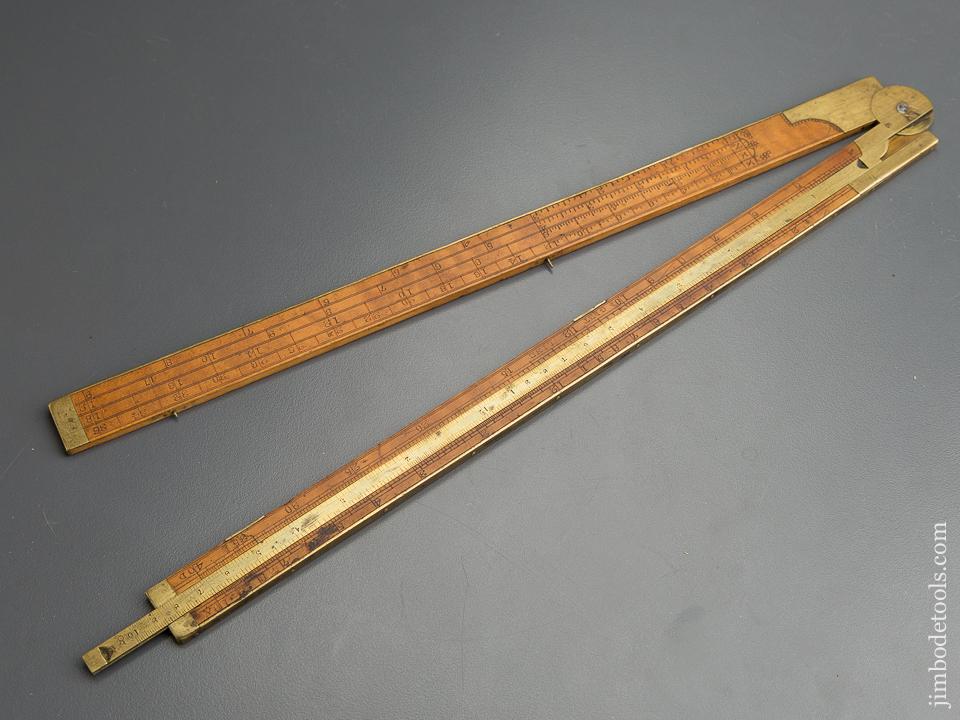 Rare! A. STANLEY & CO. TYPE ONE No. 14 Carpenter's Slide Rule with Gunter's Scales - 79815R