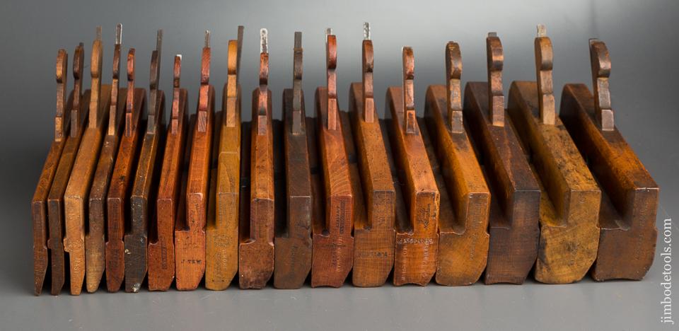 Complete Double Harlequin Set of 18 Hollows & Rounds Moulding Planes EVENS - 79820