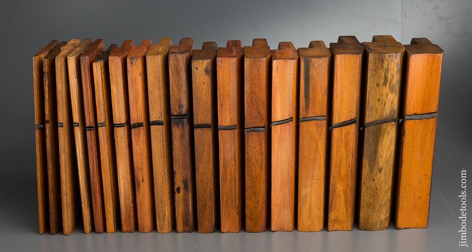 Complete Double Harlequin Set of 18 Hollows & Rounds Moulding Planes EVENS - 79820
