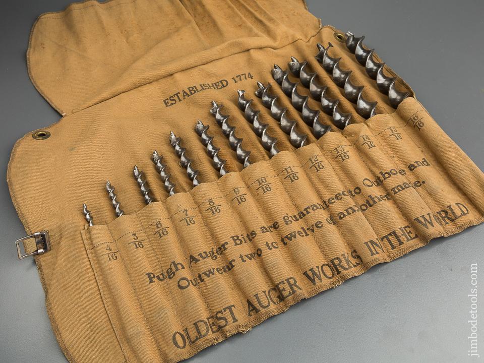 Complete Set of 13 PUGH Auger Bits in Original Roll - 80056