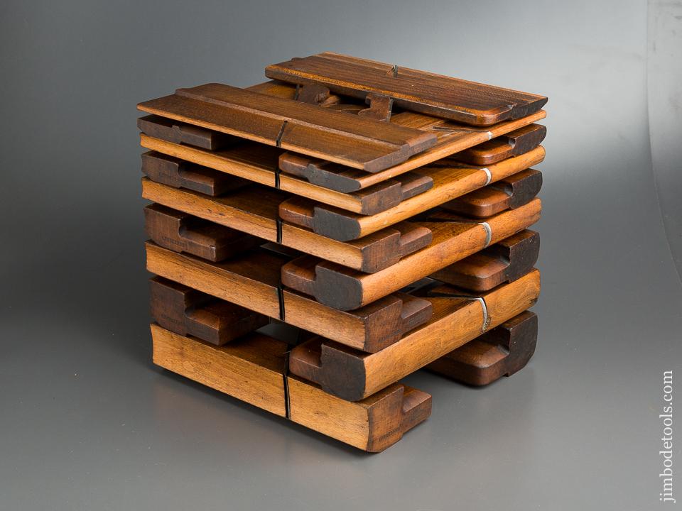 Complete Set of 18 Hollows & Rounds MATCHED PAIRS Moulding Planes EVENS by Two Makers TAYLOR & SON and HAYES - 80059