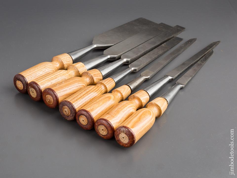 UNUSED Set of Seven JAMES SWAN Socket Firmer Chisels NEW OLD STOCK - 80100