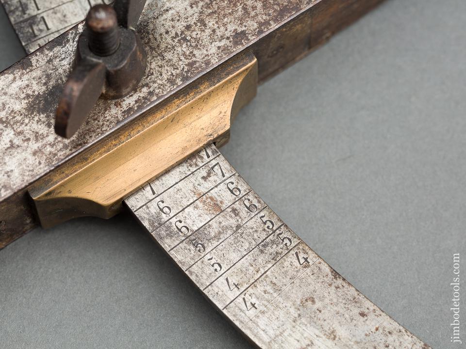 Stunning 38 inch Wheelwright's Caliper in Wood & Steel Dated 1868 Signed JACOUET JOSEPH - 80112U