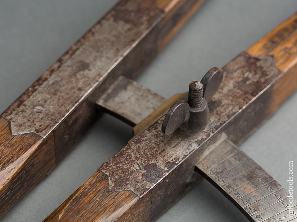 Stunning 38 inch Wheelwright's Caliper in Wood & Steel Dated 1868 Signed JACOUET JOSEPH - 80112U