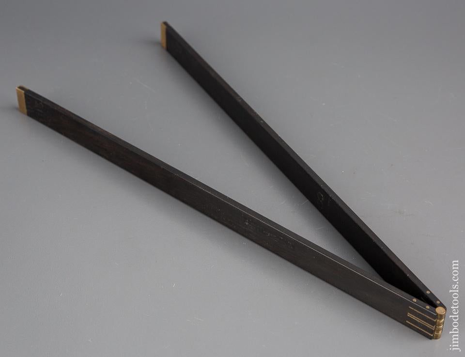 Unusual 24 inch Two Fold Ebony Rule FINE - 80177U