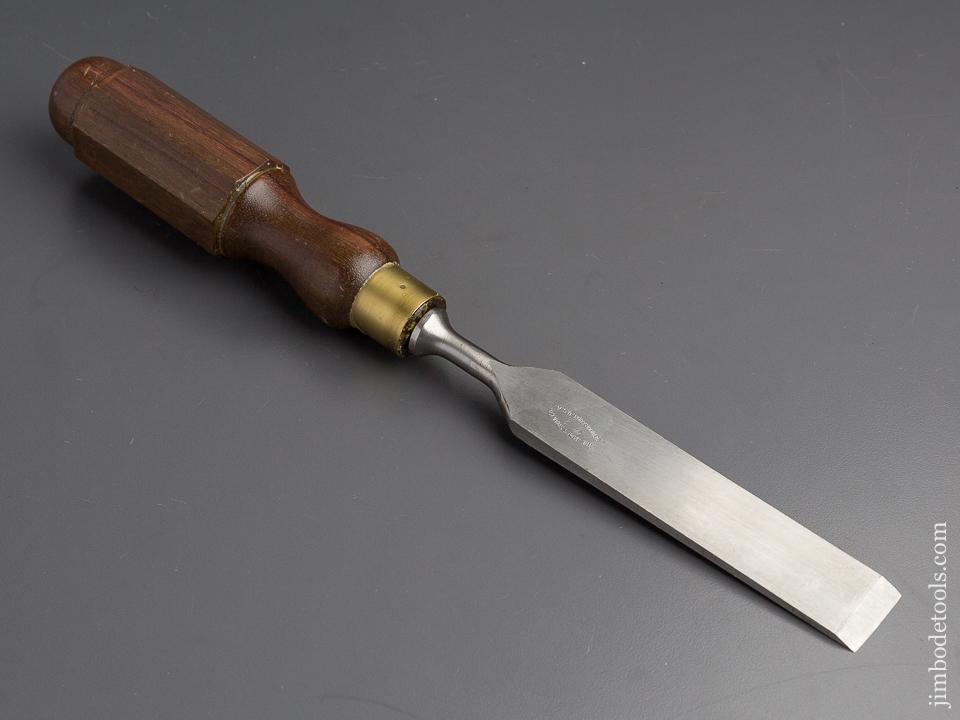 NEW OLD STOCK 1 x 12 1/2 inch JAMES SWAN Rosewood Handled Tang Firmer Chisel UNUSED - 80185