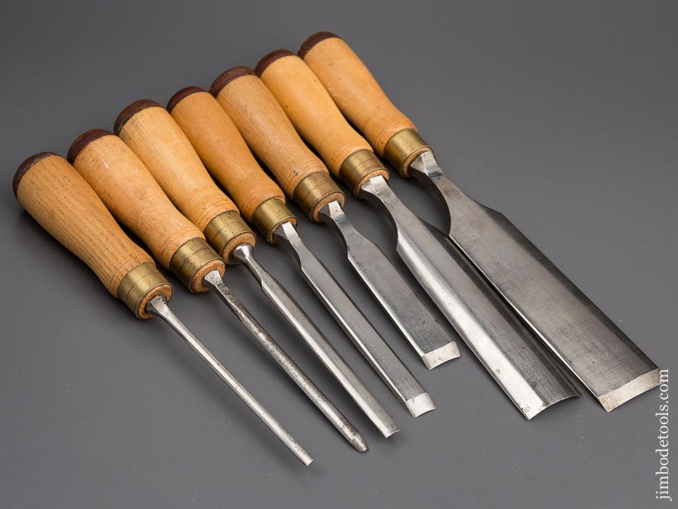 UNUSED Set of Seven JAMES SWAN Tang Gouges NEW OLD STOCK - 80196