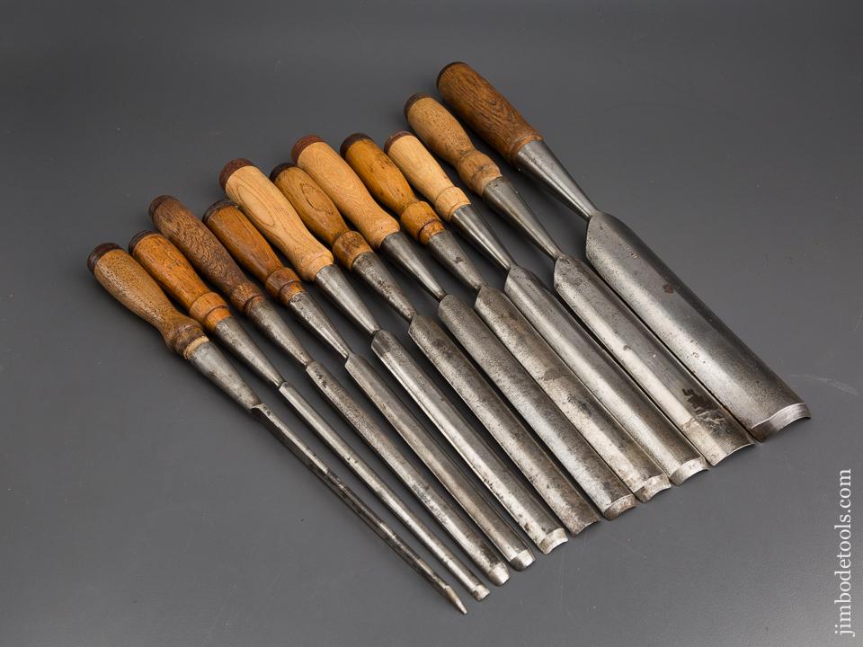 Graduated Set of Eleven Socket Firmer Chisels by T.H. WITHERBY - 80198