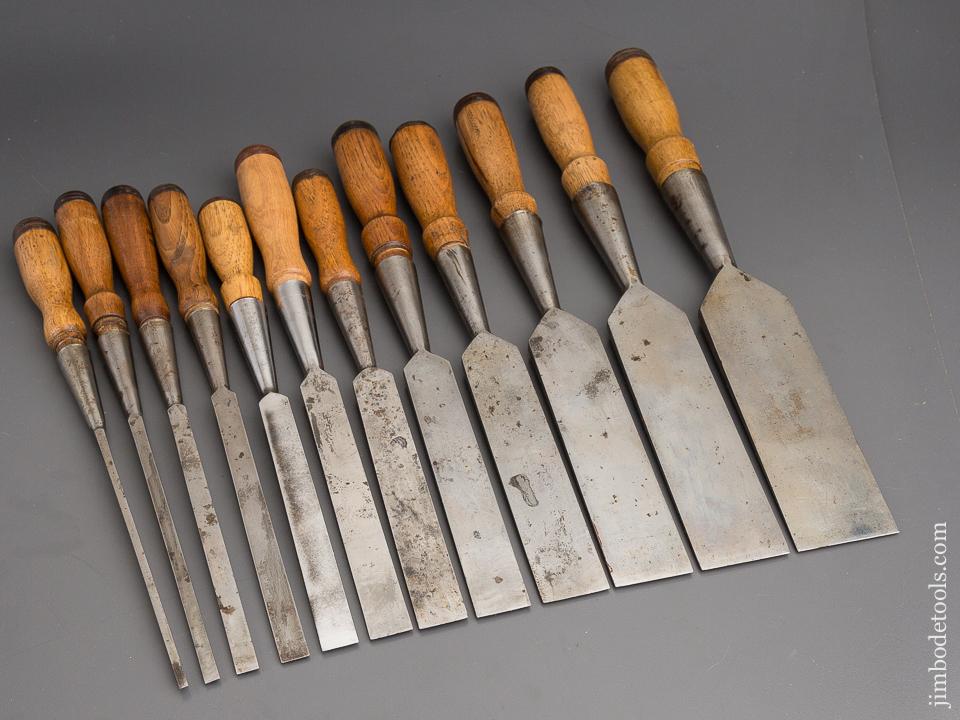 Complete Set of Twelve WITHERBY Bevel Edge Socket Chisel in Original Box - 80199