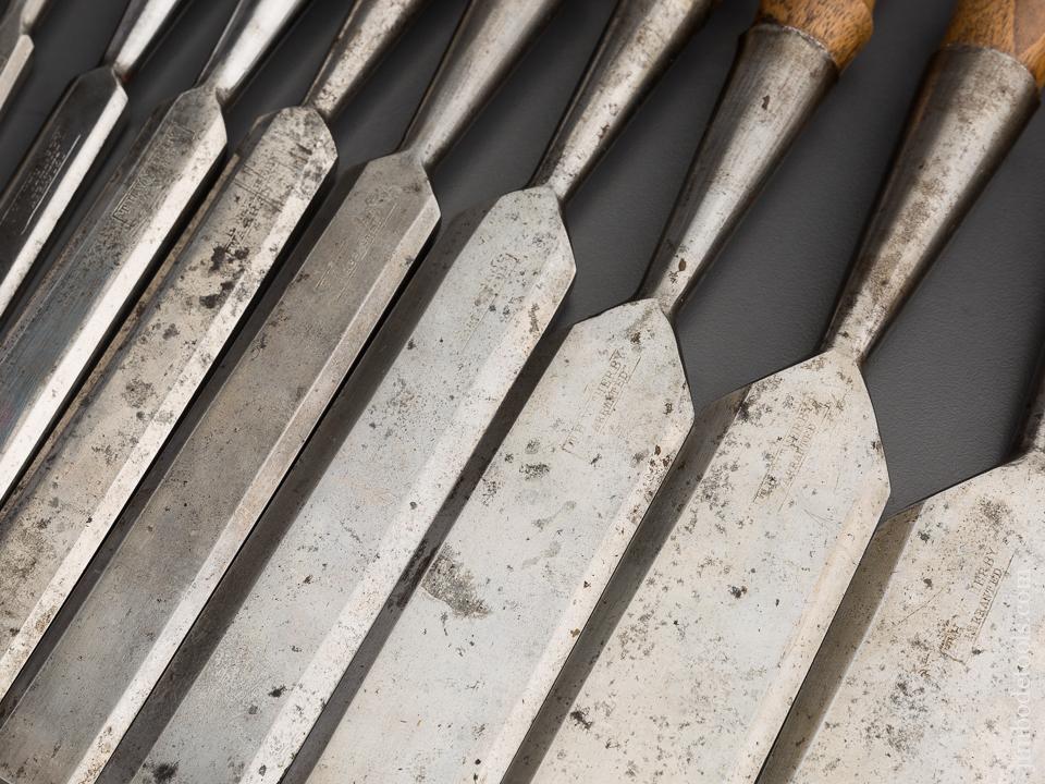 Complete Set of Twelve WITHERBY Bevel Edge Socket Chisel in Original Box - 80199