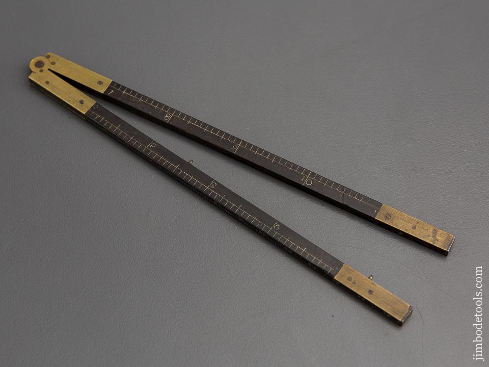 Twelve inch Ebony Folding Rule with Steel Tips Probably 18th Century EXTRA FINE - 80228U
