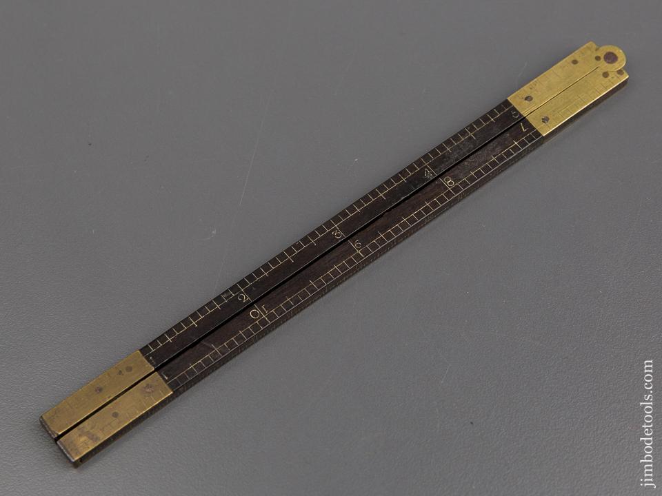 Twelve inch Ebony Folding Rule with Steel Tips Probably 18th Century EXTRA FINE - 80228U