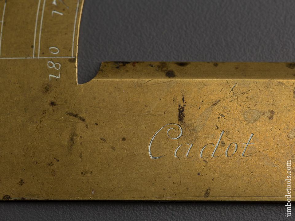 Dated 1748 French CADOT A LION 6 7/8 inch Brass Protractor - 80244U