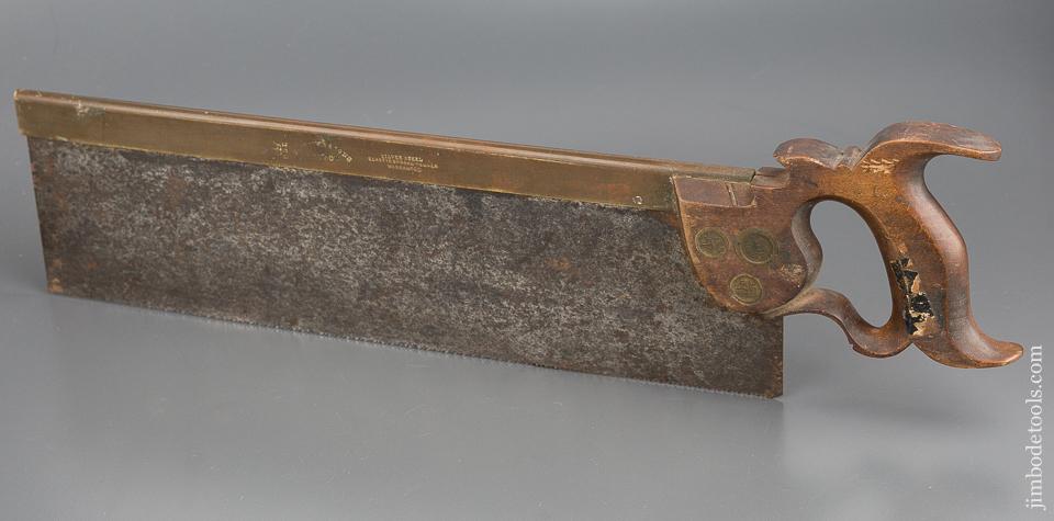 Awesome! 16 inch Triple Medallion GROVES Established 1770 Brass Back Saw - 80254