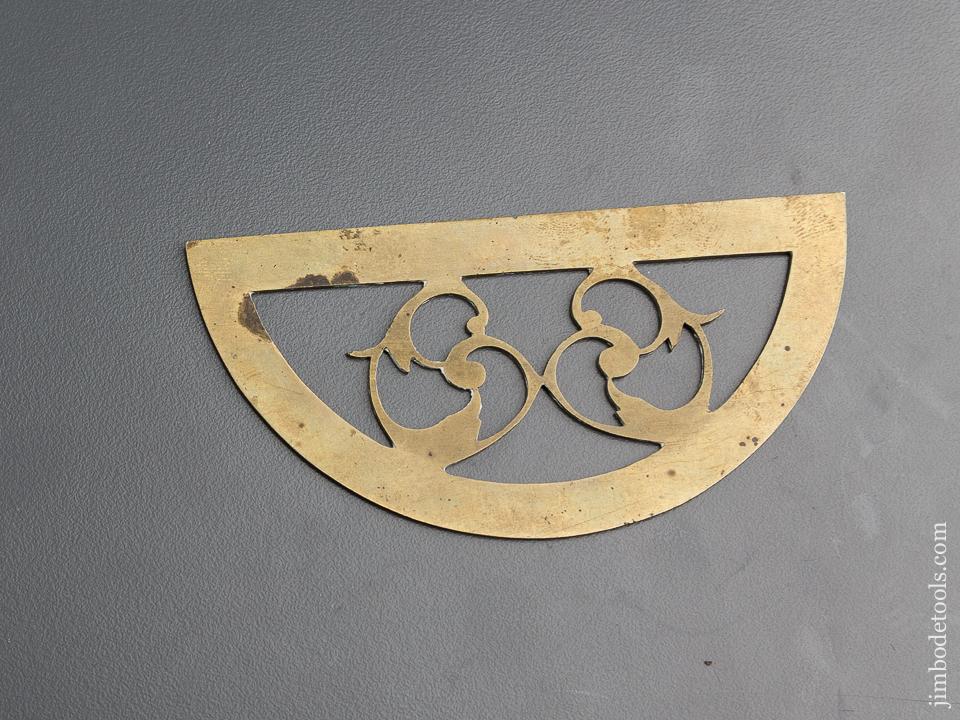 Ornate Four inch Brass Protractor - 80264U