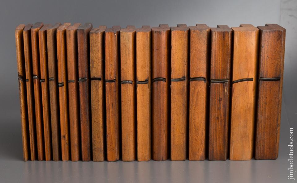 Complete Set of 18 MOSELEY Hollows & Rounds Moulding Planes circa 1831-1910 EVEN - 80400