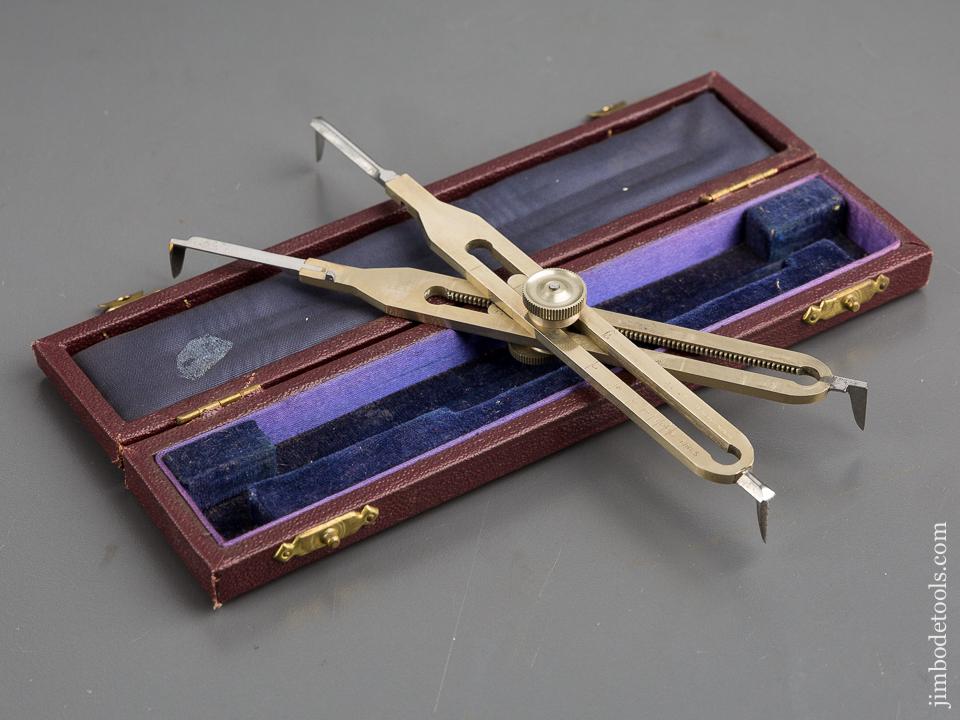 RARE Dog Leg Proportional Dividers by STANLEY LONDON in Original Case MINT - 80443U
