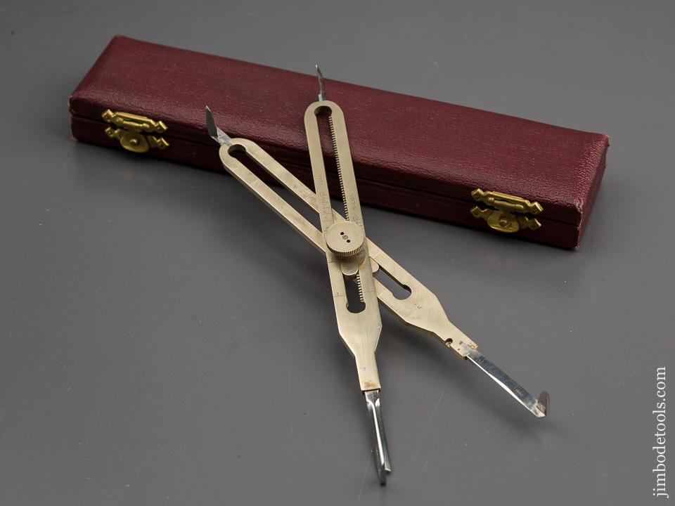RARE Dog Leg Proportional Dividers by STANLEY LONDON in Original Case MINT - 80443U