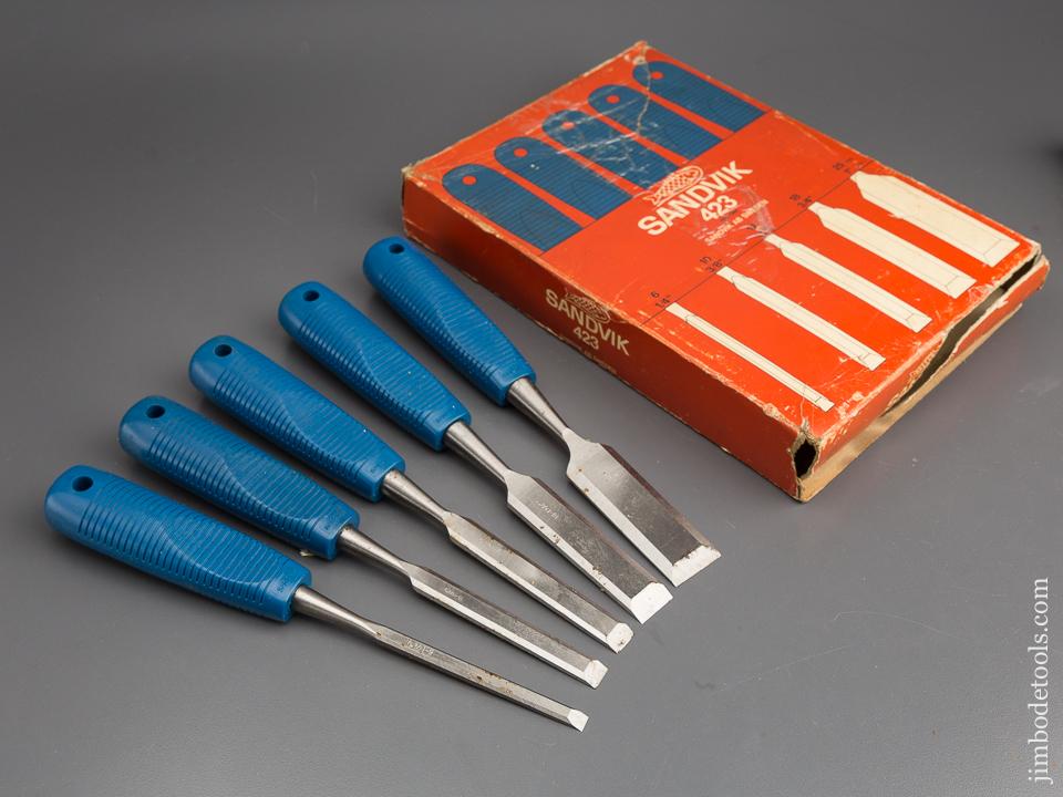 SANDVIK No. 423 Set of Five Chisels in Original Box - 80447