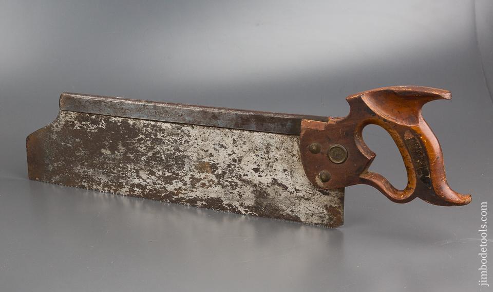 Crisp REAGAN's Patent DISSTON No. 9 Improved Back Saw with Ergonomic Handle - 80598