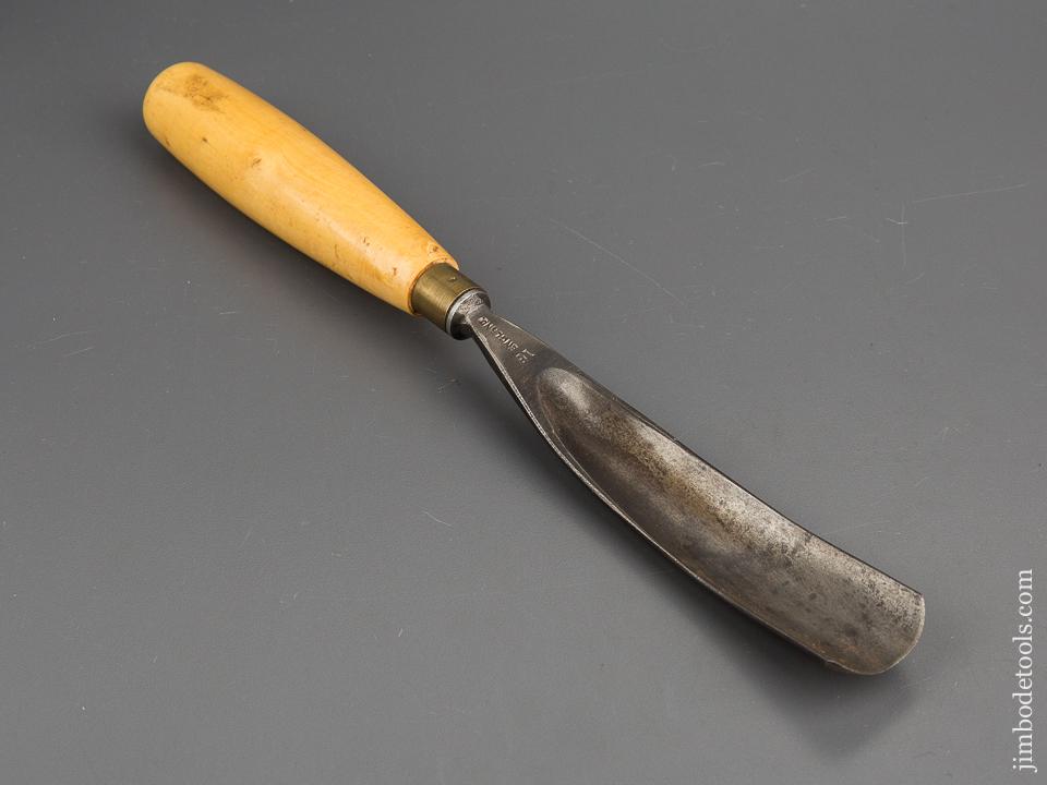 Fat 1 1/4 inch Wide! S.J. ADDIS No. 16 Sweep Tang Gouge - 80793
