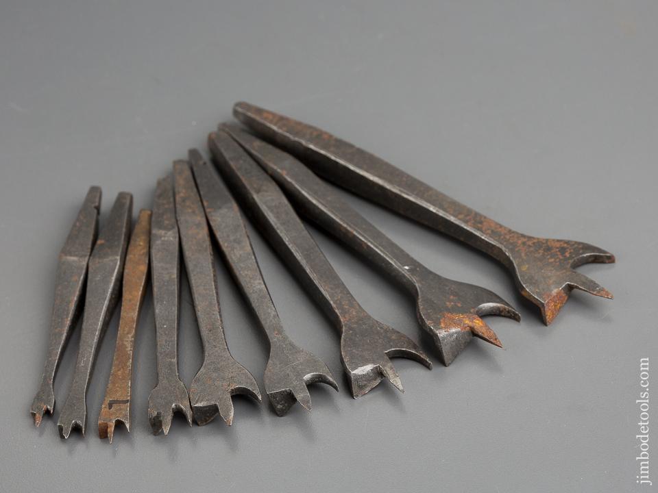 Working Set of Nine 19th Century Center Bits for Bit Brace - 80915