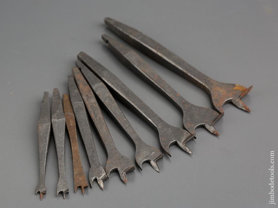 Working Set of Nine 19th Century Center Bits for Bit Brace - 80915