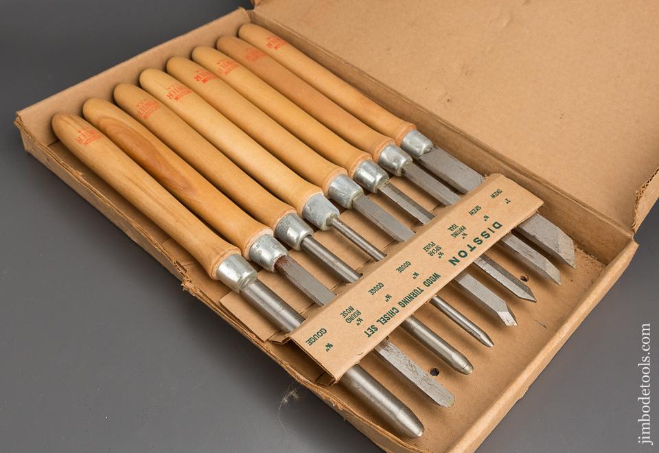 DISSTON Eight Piece Wood Turning Chisel Set MINT in Original Box - 80956