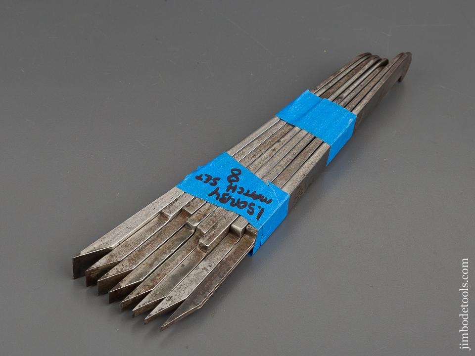 Matched Set of 8 I. SORBY Graduated Plow Plane Irons - 80962